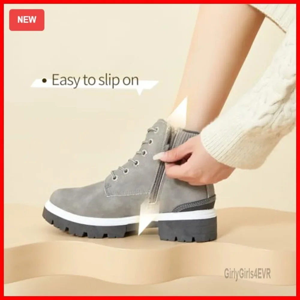 Waterproof Winter Boots Women's Ankle Combat Hiking Snow Boots